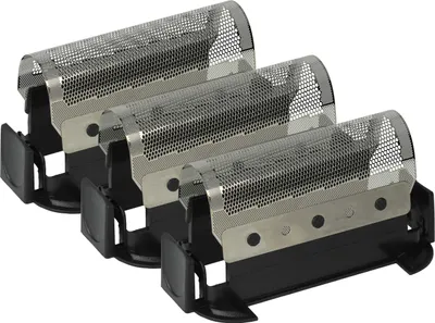 Produktbild von vhbw 3x Scherfolie kompatibel mit Braun 5561, 5563, 5420, 5554, 5421, 5556, 5526, 5428, 5426, 5422, 5423 Elektrorasierer + Rahmen, schwarz/silber