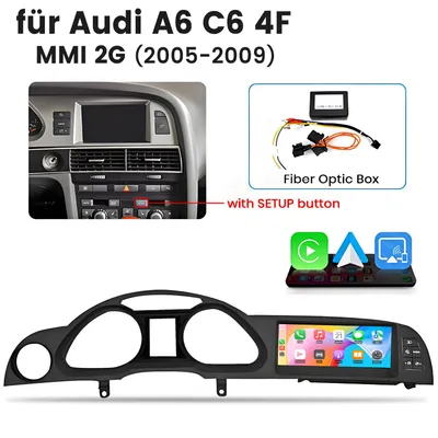 Produktbild von 8,8 Zoll Linux Display für Audi A6 C6 4F 2005–2009 MMI 2G, Wireless CarPlay Android Auto, Bluetooth WLAN MirrorLink