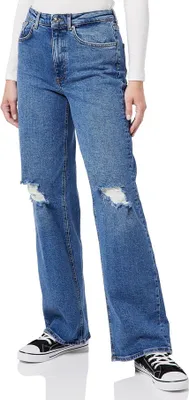 Produktbild von Only High Waist Schlagjeans mit Destroyed-Details, Größe 28/34, Schritthöhe 86 cm