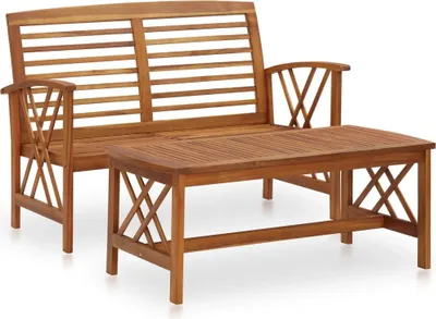 Produktbild von 2-tlg. Garten-Lounge-Set Massivholz Akazie