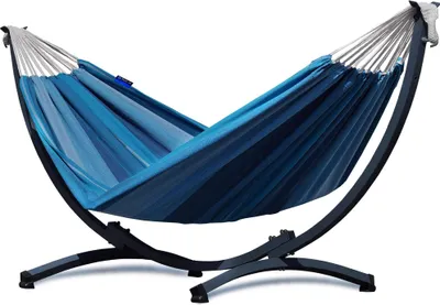 Produktbild von Hängematte mit Gestell I Stabiler Rahmen 200kg - 250cm Balkon I Hängematte 200x120cm I Indoor Outdoor Garten Pool Terrasse Stahl