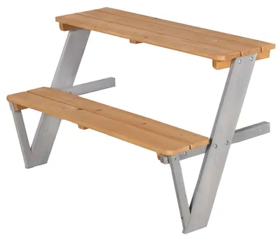 Picknick-Set für Spielhaus, Tisch und Bank, Holz, ab 18 Monaten