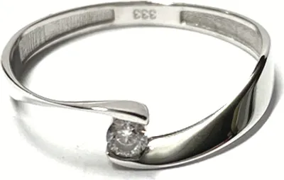 Produktbild von Ring 333/- Weißgold  Zirkonia Glanz Solitärring Verlobungsring #56