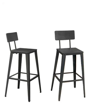 Obrázok produktu pre Sada dvoch barových stoličiek – čierna – ergonomický dizajn – 45,4 x 45,4 x 102,2 cm