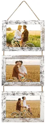 Fotocollage 3er-Set 13x18 cm, Holz, Vintage-Weiß, Wanddekoration