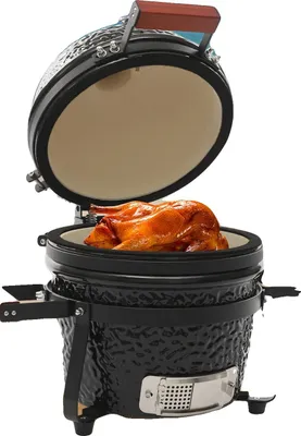 Zdjęcie produktu dla Grill ceramiczny, wszechstronne gotowanie, solidna konstrukcja, czarny