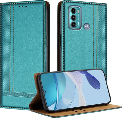 Produktbild von Handyhülle für Motorola Moto G60 Leder Flip Klappbare Schutzhülle mit Standfunktion Grün