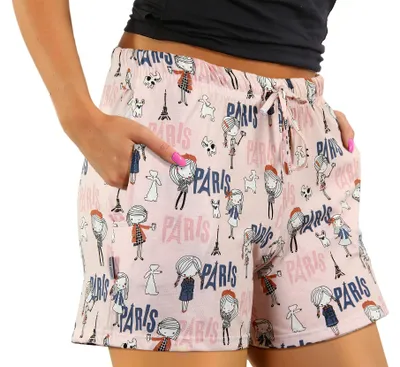 Produktbild von sesto senso Damen Loungehose Schlafanzughose Kurz Shorts Baumwolle Schlafhose We
