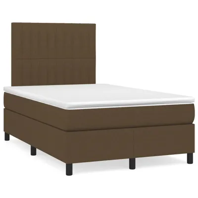 Immagine prodotto di vidaXL Letto a molle con materasso marrone scuro 120x200 cm in tessuto