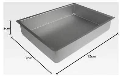 Produktbild von Aluminium-Backform länglich 229 x 330 x 51 mm, Silber