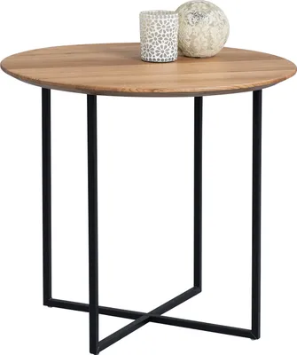 Produktbild von Beistelltisch/ Couchtisch Keno 2 in braun - Wildeiche, Metall - D=60cm, H=56cm