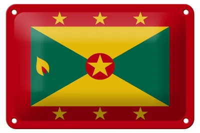 Produktbild von Blechschild Flagge Grenadas 18x12cm Flag of Grenada Dekoration