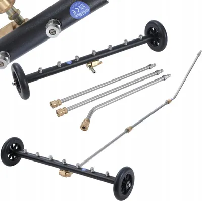 Image de Rosfix Set Lance de Lavage Sous-Châssis 275 Bar – 7 Buses 40°, Prise Rapide 1/4" | Inox, 126 cm | Pour Voiture, Terrasse, Allée