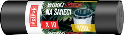 Zdjęcie produktu dla Worki na śmieci 120 L czarne worki na odpady 10 sztuk LDPE extra MOCNE