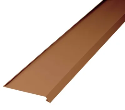Produktbild von INEFA Dachstreifen für Dachrinne, zweiseitig gekantet 2m Braun Rinneneinhang mit Wasserfalz, aus PVC-U, Dachrinnenzubehör, Germany