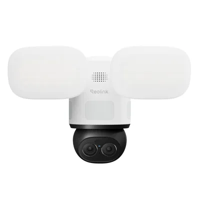 Image de Reolink TrackFlex Floodlight WiFi, caméra de surveillance extérieure à projecteur 4K avec connexion Wi-Fi et câble, suivi automatique à 360°, recherche vidéo par IA sans abonnement, détection par IA