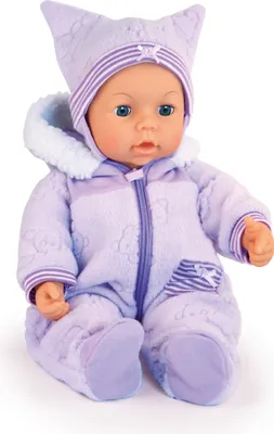 Produktbild von Bayer Design 94694AA Funktionspuppe, Interaktive Puppe Piccolina Magic Eyes, bewegt den Mund, blinzelt mit den Augen, sprechend, lila, 46cm
