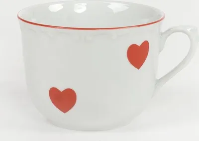 Produktbild von CZ hrnek 270ml R -ČERV.SRDÍČKA, čes.porcelán