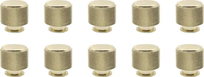 Produktbild von Natural Goods Berlin Möbelgriff TROMMEL, Möbelknopf, Schrankgriff, Knauf für Schublade und Tür, Gold, 10 Stück