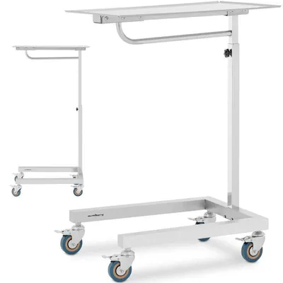 Imagen del producto de Panel de control – Accesorio para silla de tratamiento – Altura ajustable de 84,5 a 120 cm – Superficie de trabajo de acero inoxidable de 60x40 cm