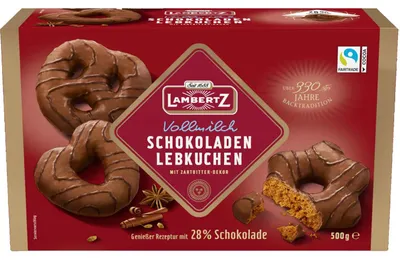 Produktbild von Lambertz Schokoladen Lebkuchen Vollmilch 500g