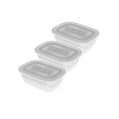 Obrázok produktu pre Rotho 1725800096, Set, Obdĺžnikový, 1 L, Priehľadná, Biela, Polypropylén (PP), 135 mm