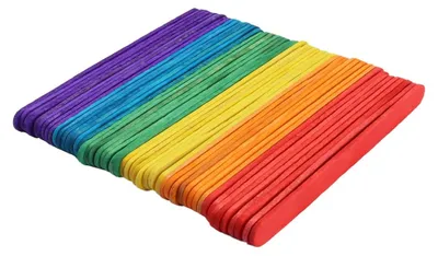 200 bunte Holzstäbchen 115x10 mm für Bastelprojekte