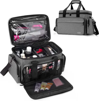 Produktbild von Kosmetiktasche groß, 2 abnehmbare Taschen, verstellbare Trenner, 1 Stück, für die Aufbewahrung