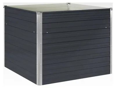 Produktbild von Hochbeet Pflanzbeet Frühbeet Pflanzkübel Blumenkasten Gemüsebeet Blumenbeet Anthrazit 100x100x77cm aus verzinktem Stahl