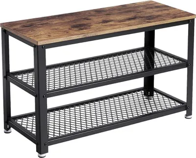 Obrázek produktu pro Lavice do předsíně s prostorem na boty INDY, 73x30x45cm, hnědá/černá