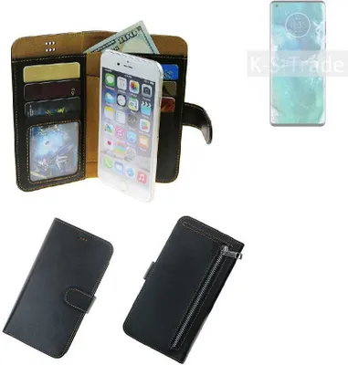 Produktbild von K-S-Trade Schutz Hülle kompatibel mit Motorola Edge+ Klapphülle Case Phone cover Slim Handytasche Handy Hülle schwarz aus Kunstleder (1 Stk)