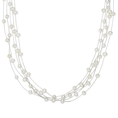 Produktbild von Valero Pearls Perlen-Kette Sterling Silber Süßwasser-Zuchtperle 50100067
