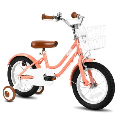 Produktbild von STITCH 14 Zoll Kinderfahrrad mit Korb, Schutzblechen, vollständigem Kettenkasten & Stützrädern,Geeignet für Anfänger, Kindergeschenk, Rosa