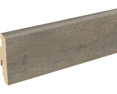 Produktbild von SKANDOR Sockelleiste MDF FU60L foliert Eiche hellgrau 2400 x 58 x 19 mm