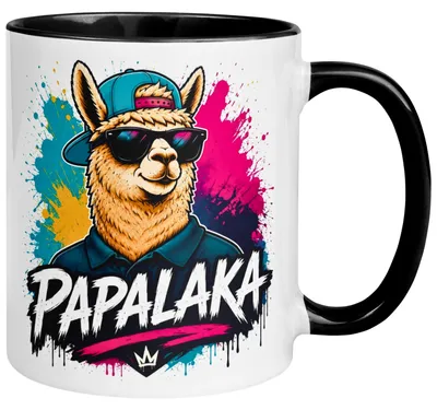Produktbild von Tasse Alpaka – „PAPALAKA“ – lustiger Geschenk Becher für Papa