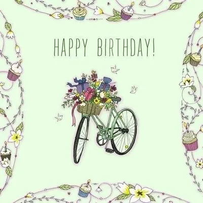 Productafbeelding van Swarovski wenskaart met fietsmotief voor een verjaardag
