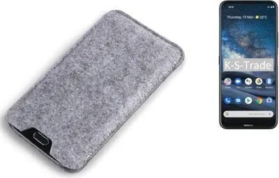 Produktbild von K-S-Trade Filz Handyhülle kompatibel mit Nokia 8.3 5G Schutzhülle Filztasche Filz Tasche Case Sleeve Handy Hülle Filzhülle grau