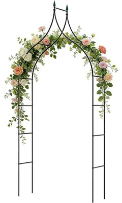 Zdjęcie produktu dla Ozdobna łukowa konstrukcja ogrodowa dla pnączy GT4215, 125 x 287 cm, czarna – A
