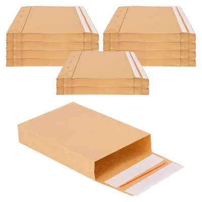 Produktbild von 1000 Faltentaschen 229x162x40 mm mit Klotzboden, doppelte Haftklebung und Aufreißfaden Versandtasche