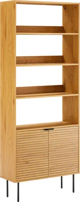 Produktbild von Bücherregal aus Holz mit 4 Regalen und 2 Türen STINNA