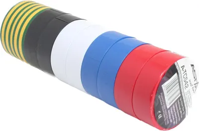 Immagine prodotto di Nastri isolanti adesivi in pvc plastificato, 10 rotoli nastro isolante elettrico, nastro adesivo, set/assortimento di colori, 19 mm