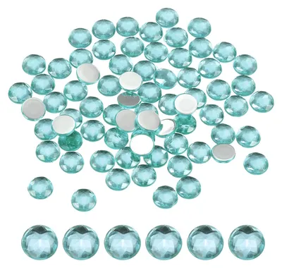 Acryl-Strasssteine rund, 8 mm, Seeblau, 100 Stück