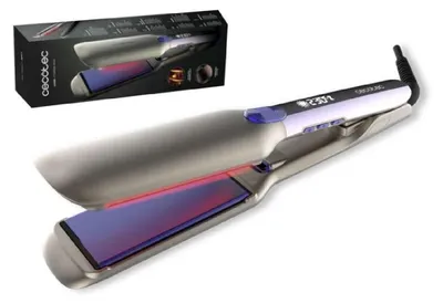 Immagine prodotto di Piastra per capelli Cecotec Lisse i-Twerk Max, con piastre larghe e vibranti. Tecnologia a infrarossi e ionica, temperatura regolabile da 160 a 230 °C.