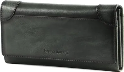 Produktbild von bruno banani Leder Geldbörse Wallet with Flap Black schwarz