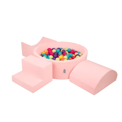 Immagine prodotto di KiddyMoon parco giochi in schiuma con piscina di palline rotonde (300 palline) pozzi di palline per il gioco del bambino percorsi ad ostacoli in piscina,  eu, rosa: verde chiaro/giallo/turchese/arancio/rosa scuro/viola