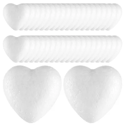 40 Styroporherzen 5 cm, weiß, für DIY-Basteln & Deko