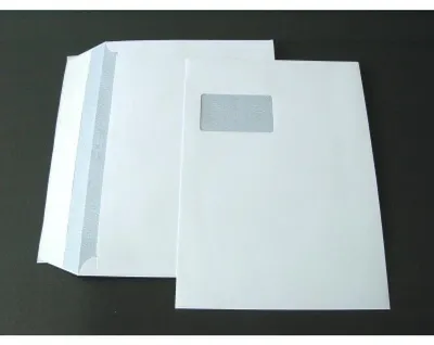 Produktbild von Briefumschläge C4 120g/qm haftklebend Fenster VE=250 Stück weiß