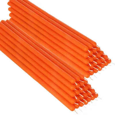 50 Bienenwachskerzen 26 cm rußfrei Tropfkerzen Orange