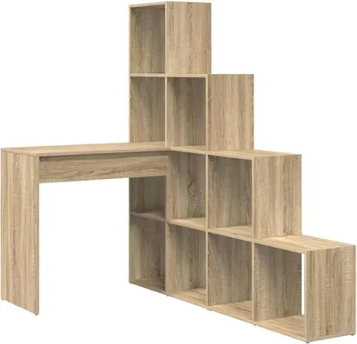 Obrázek produktu pro vidaXL Rohový psací stůl s policí dub Sonoma 101,5 x 149,5 x 149,5 cm