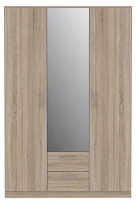 Kleiderschrank mit Spiegel, Sonoma-Eiche, 122,6 x 185 x 52,7 cm